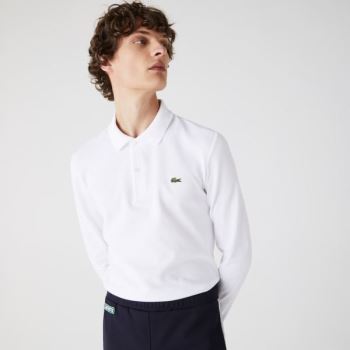 Lacoste Slim Fit Petit Piqué Polo Pánské - Polo Bílé | CZ-Z4xSkJ